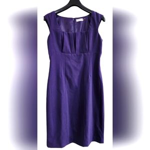 CALVIN KLEIN Dark Purple A Line Sheath knee length dress size 10